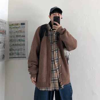 2019 Autumn And Winter New Youth Popular Male Loose Solid Color Coat Jacket Fashion Casual V-neck Wild Sweater Cardigan M-2XL
2019 Autumn And Winter New Youth Popular Male Loose Solid Color Coat Jacket Fashion Casual V-neck Wild Sweater Cardigan M-2XL