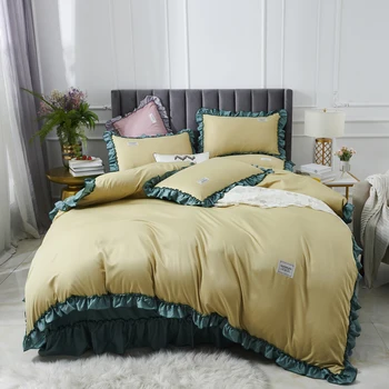 Duvet Cover Set Bed Linen Solid Imitation Silk Texture Queen King Size Summer Smooth Ruffles Bedclothes Adult Red Home Textile
Duvet Cover Set Bed Linen Solid Imitation Silk Texture Queen King Size Summer Smooth Ruffles Bedclothes Adult Red Home Textile