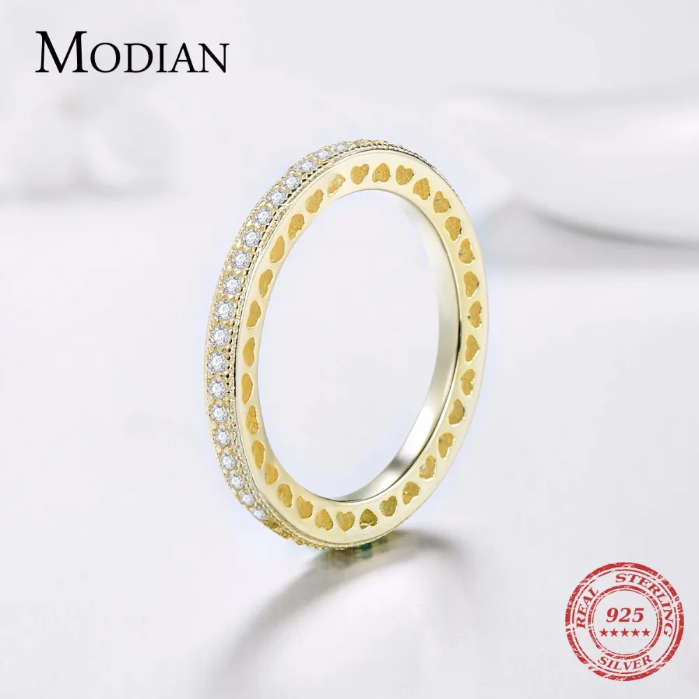 Modian романтическое кольцо на палец из серебра 100% пробы с надписью Forever Love Hearts