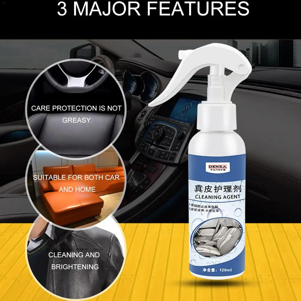 120ml Car Seat Care Wax Leather Cleaner Agent Brightness Environmental Protection Fit Interior And Home Towel | Автомобили и