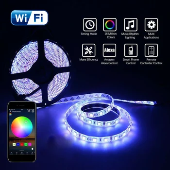 Smart Light Strip WIFI Control LED Light Smart Color Changing Smart Home Compatible with Amazon Alexa Sync to Music Nowaterproof
Smart Light Strip WIFI Control LED Light Smart Color Changing Smart Home Compatible with Amazon Alexa Sync to Music Nowaterproof