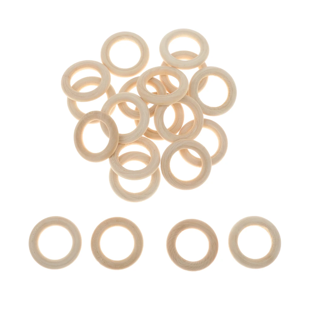 20 × Unfinished Natural Wooden Rings Wood Teething Rings For Craft, Ring Pendant, DIY Connectors, Jewelry Making, 35 mm 20 × Unfinished Natural Wooden Rings Wood Teething Rings For Craft, Ring Pendant, DIY Connectors, Jewelry Making, 35 mm