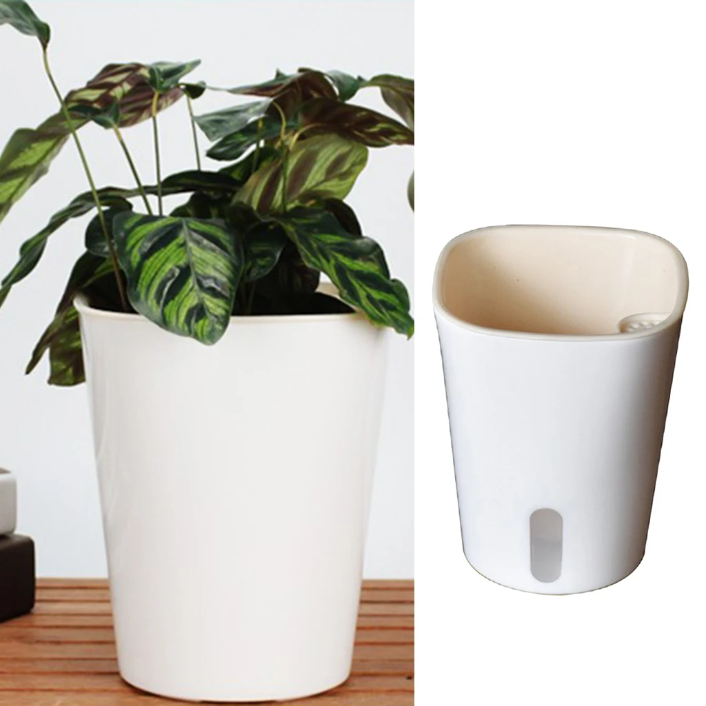7in Tall Self Watering Planter Plastic Planter Flowers Pots for Herbs Succulents 7in Tall Self Watering Planter Plastic Planter Flowers Pots for Herbs Succulents