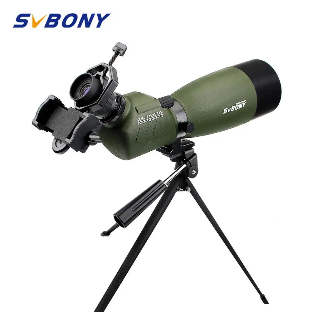 SVBONY 20-60x60/25-75x70mm Spotting Scope SV14 Zoom Telescope BAK4 Prism Waterproof Hunting Monocular+Phone Adapter F9310 | Спорт и