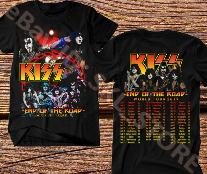 Ограниченное предложение! Новая популярная футболка с надписью KISS band End of the Road