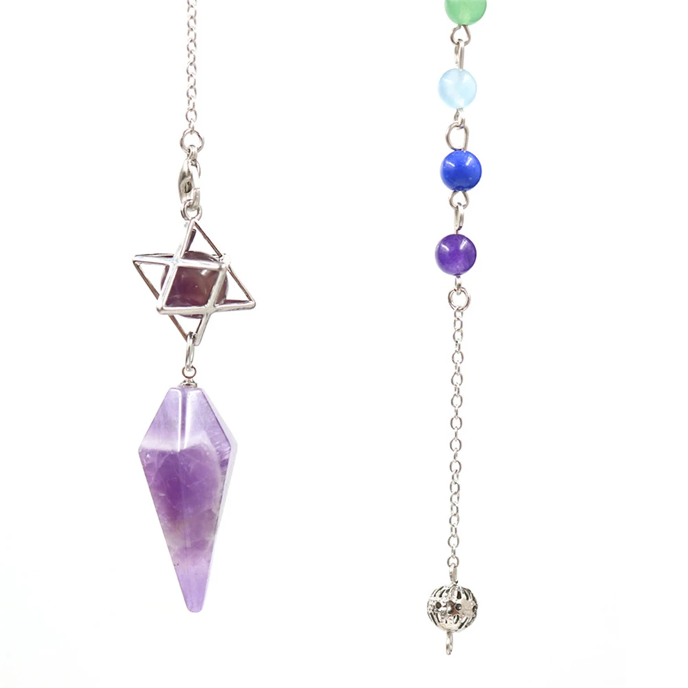 Mineraali Natural Amethysts Crystal Beads Cone Reiki Merkaba Sliver Chain Round Purple Spiritual Pendulo for Dowsing Divinations
Mineraali Natural Amethysts Crystal Beads Cone Reiki Merkaba Sliver Chain Round Purple Spiritual Pendulo for Dowsing Divinations