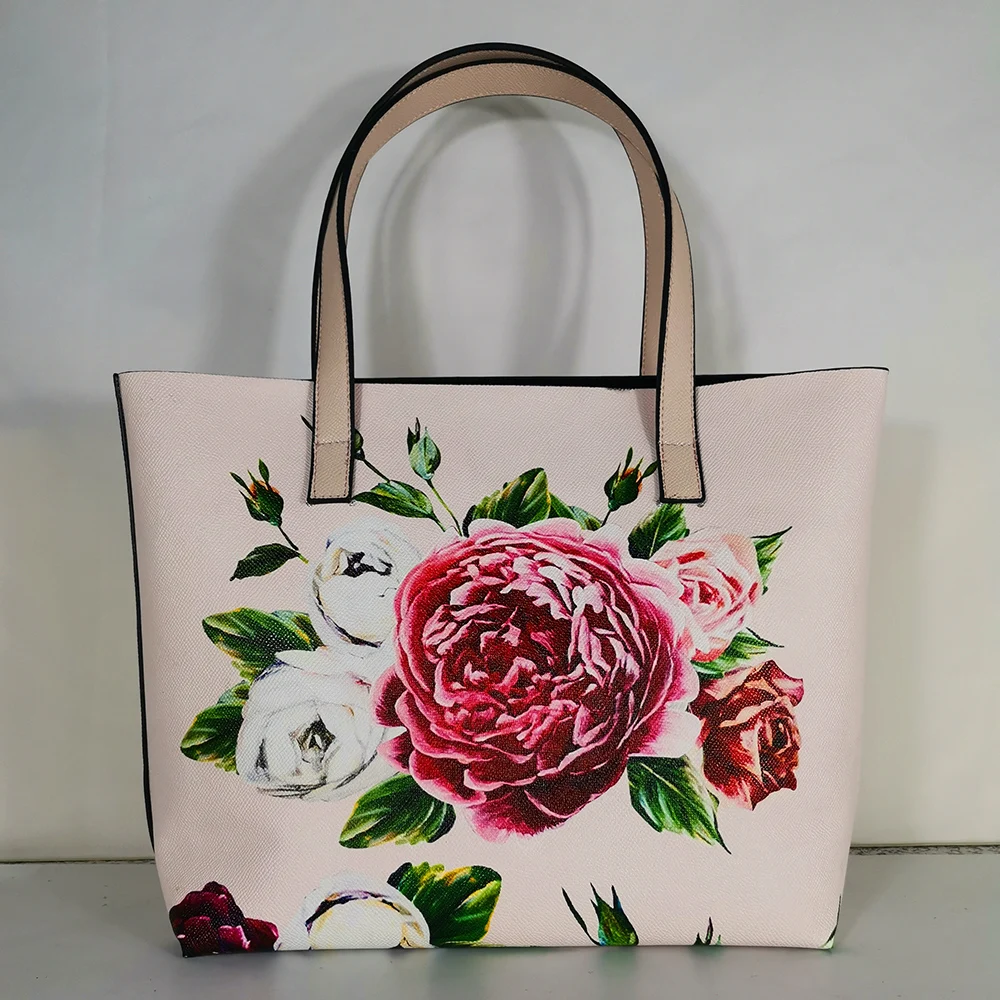 

Shoulder Bag Floral Textured-Leather Shopper Tote large tote bag famous brand bag large travel bag large tote bags for women