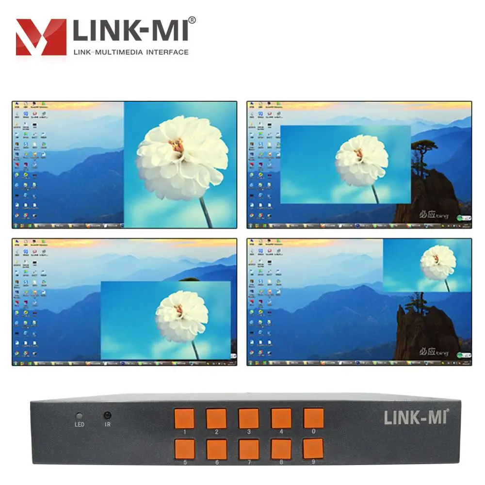 Фото LINK MI 2x1 мультипросмотр 6x1 Переключатель HDMI/VGA/CVBS сигнал HD видео - купить