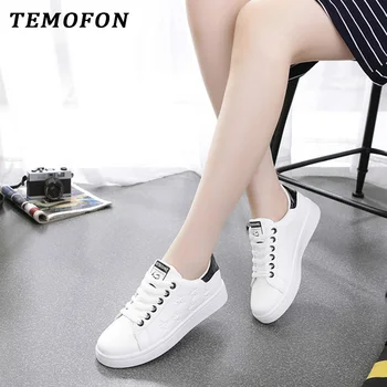 TEMOFON women sneakers 2020 fashion casual shoes women lace up wedges platform sneaker white breathable vulcanized shoes HVT1121
TEMOFON women sneakers 2020 fashion casual shoes women lace up wedges platform sneaker white breathable vulcanized shoes HVT1121
