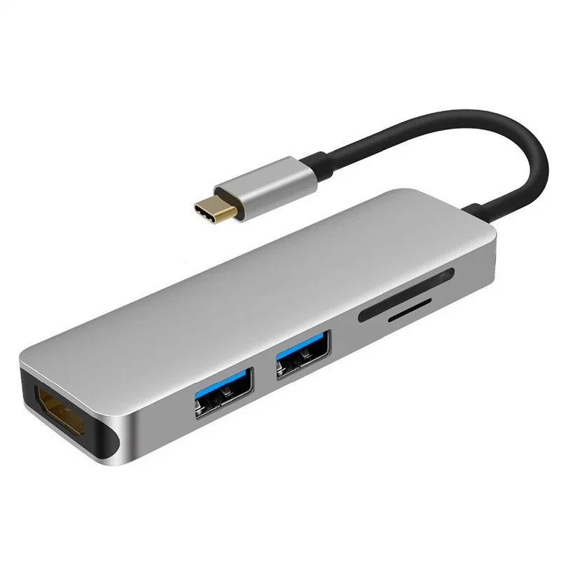 Thunderbolt 3 Hub Usbc Dock USB Type C To HDMI USB3.0 Cable TF SD Card 5IN1 Adapter Splitter for Macbook Pro 2017 Dell XPS 13 | Компьютеры