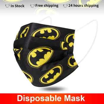 10-100PCS Batman Pattern Mask Adult Face Mask 3-layer Non Woven Masks Dust Mask Disposable Breathable Masks mascarilla negra Cap
10-100PCS Batman Pattern Mask Adult Face Mask 3-layer Non Woven Masks Dust Mask Disposable Breathable Masks mascarilla negra Cap