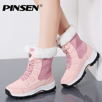 PINSEN 2020 Winter Women Snow Boots High Quality Warm Push Mid-Calf Boots Women Platform Female Lace-up Waterproof Botas Mujer 
PINSEN 2020 Winter Women Snow Boots High Quality Warm Push Mid-Calf Boots Women Platform Female Lace-up Waterproof Botas Mujer