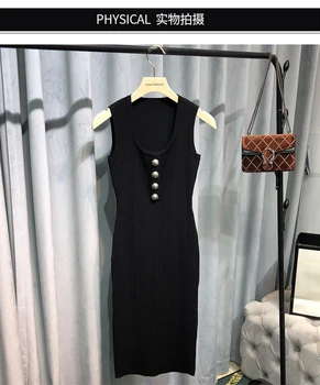High Quality Ladies Temperament Dress 2020 Summer Ice Silk Tank Dress Mid-length Sleeveless Knitted Hip Dress Vestidos
High Quality Ladies Temperament Dress 2020 Summer Ice Silk Tank Dress Mid-length Sleeveless Knitted Hip Dress Vestidos
