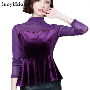 Women Blouses 2019 Autumn Fashion Lace Patchwork Velour Blouse Women Shirts Long Sleeve Turtleneck Plus Size Ladies Tops Blusas
Women Blouses 2019 Autumn Fashion Lace Patchwork Velour Blouse Women Shirts Long Sleeve Turtleneck Plus Size Ladies Tops Blusas