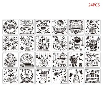 24pcs/set DIY Christmas Drawing Stencil Templates Embossing Paper Card Painting Scrapbooking Stamp Album Decor
24pcs/set DIY Christmas Drawing Stencil Templates Embossing Paper Card Painting Scrapbooking Stamp Album Decor