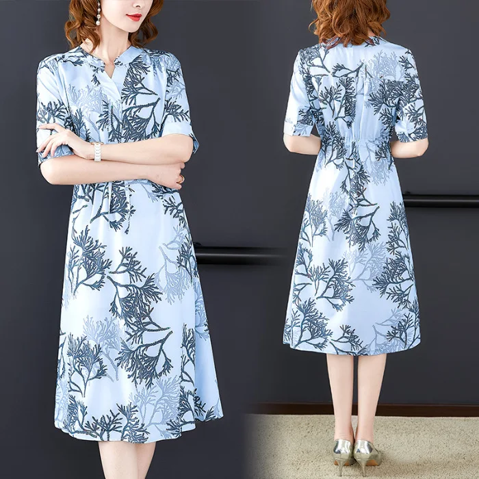 Silk Dress 2019 Spring And Summer New Style Women's Dress Mid-length Elegant Printed Crepe-de-chine Hangzhou Mulberry Silk Dress
Silk Dress 2019 Spring And Summer New Style Women's Dress Mid-length Elegant Printed Crepe-de-chine Hangzhou Mulberry Silk Dress