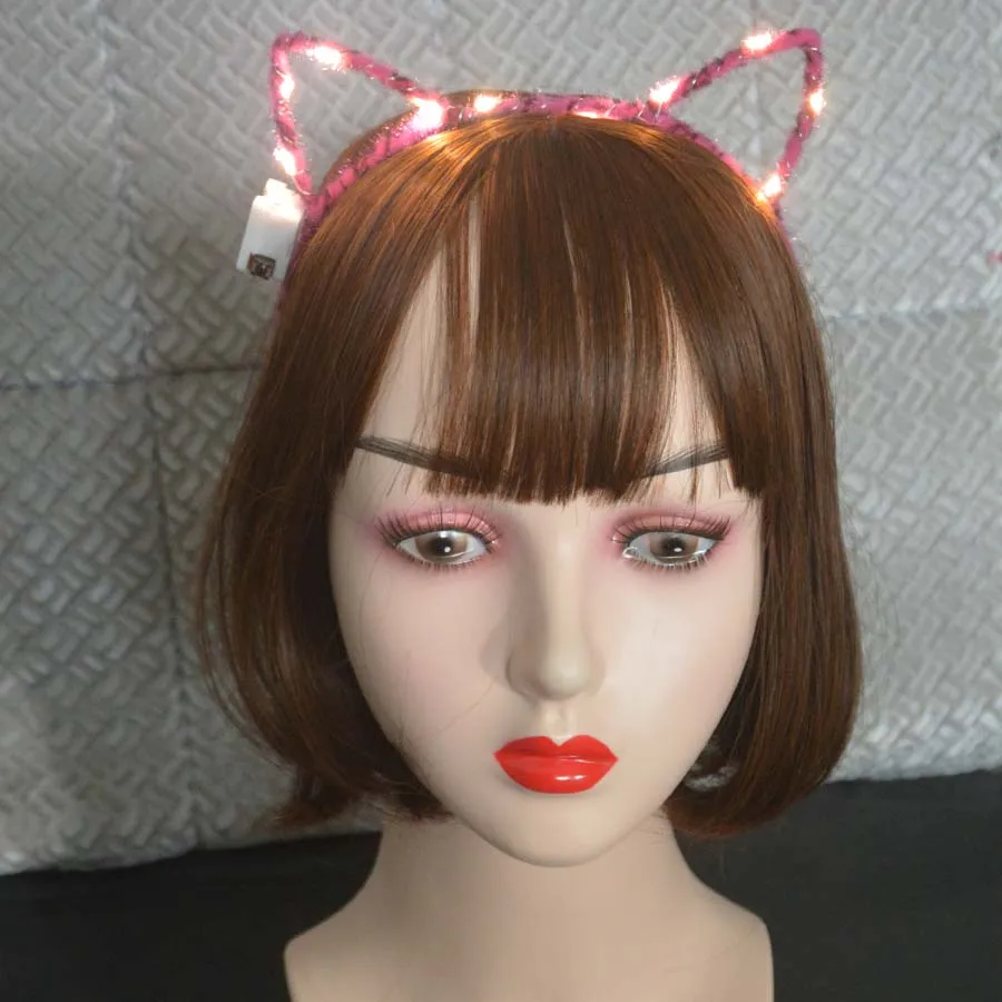 Для женщин и девочек LED мигает милый кот лиса уши обруч для волос светящаяся