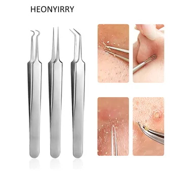 3 PCS Blackhead Acne Pimple Remover Needle Stainless Steel Popper Extractor Kit Tools Pore Deep Cleansing Women Beauty Cosmetic