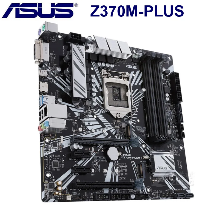 Материнская плата Asus PRIME Z370M-PLUS II LGA 1151 Intel Z370 Core i7/i5/i3 PCI-E 3 0 M.2 б/у оригинальная