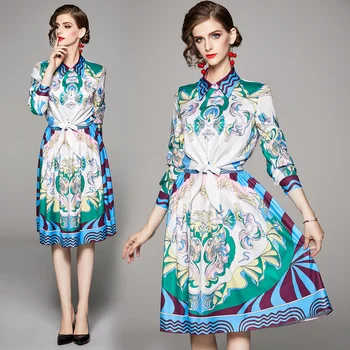 Autumn Fashion Runway Skirt Suit Set Women Elegant Floral Printed Long Sleeve Bow Shirt Crop Top+Sweet Midi Skirt Two Piece Set 
Autumn Fashion Runway Skirt Suit Set Women Elegant Floral Printed Long Sleeve Bow Shirt Crop Top+Sweet Midi Skirt Two Piece Set