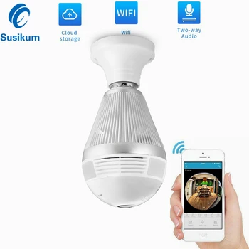 3MP Wifi Panoramic Camera 360 Degree Wireless Light Bulb Camera CCTV Smart Home ICSEE APP 3D VR Security Bulb Camera
3MP Wifi Panoramic Camera 360 Degree Wireless Light Bulb Camera CCTV Smart Home ICSEE APP 3D VR Security Bulb Camera