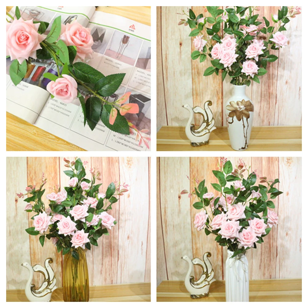 Artificial Flowers 3 Heads Rose Real Touch Floral Simulation Flower Branch Wedding Party Home Dining Room Decoration
Artificial Flowers 3 Heads Rose Real Touch Floral Simulation Flower Branch Wedding Party Home Dining Room Decoration