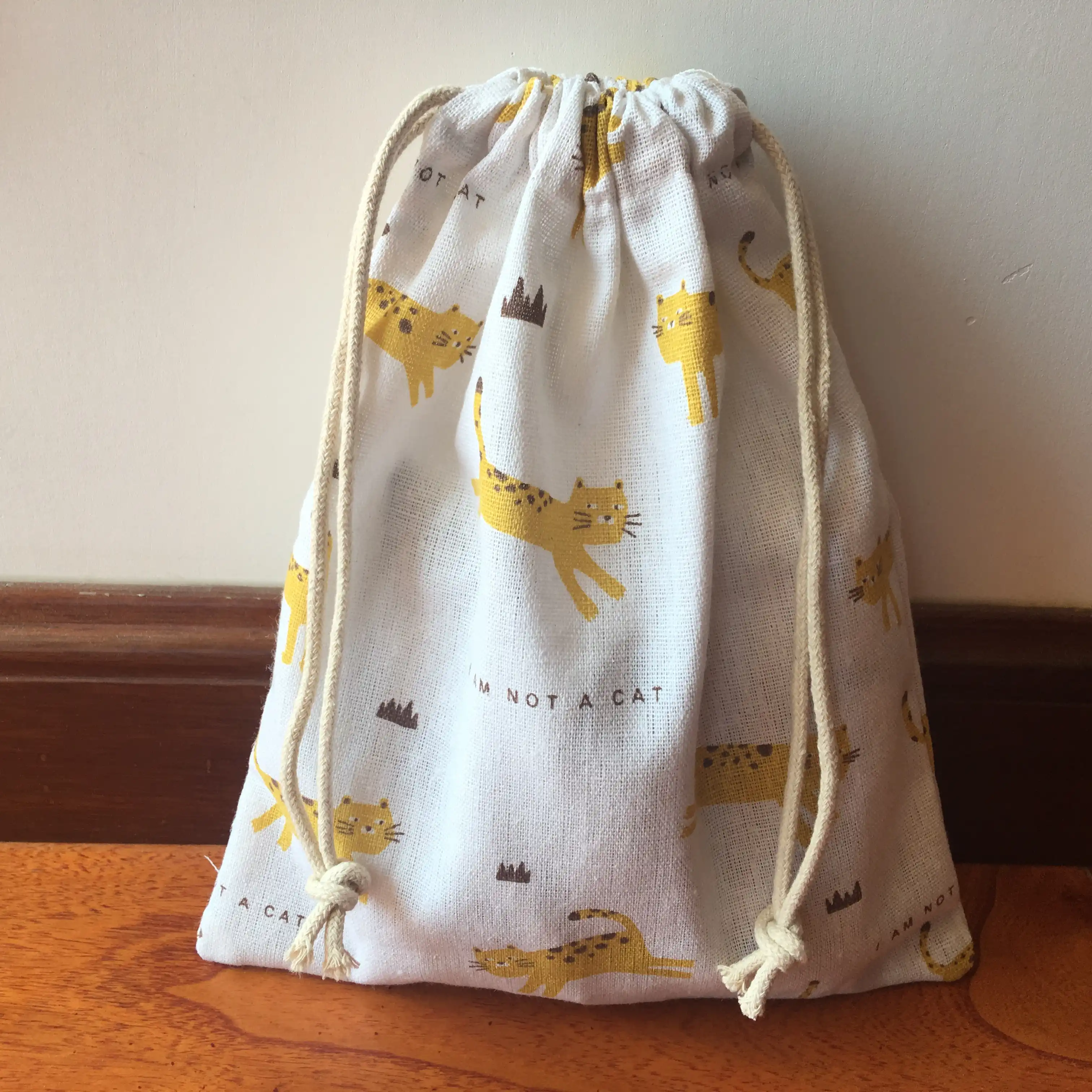 1pc cotton linen drawstring multi-purpose pouch party gift bag