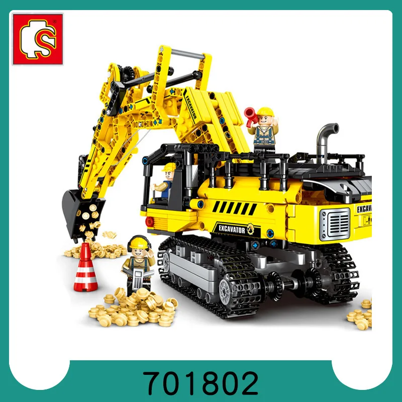 Science And Technology Mechanics Password Excavating Machinery Boy Girl Alpinia Oxyphylla Assembling Toys Building Block