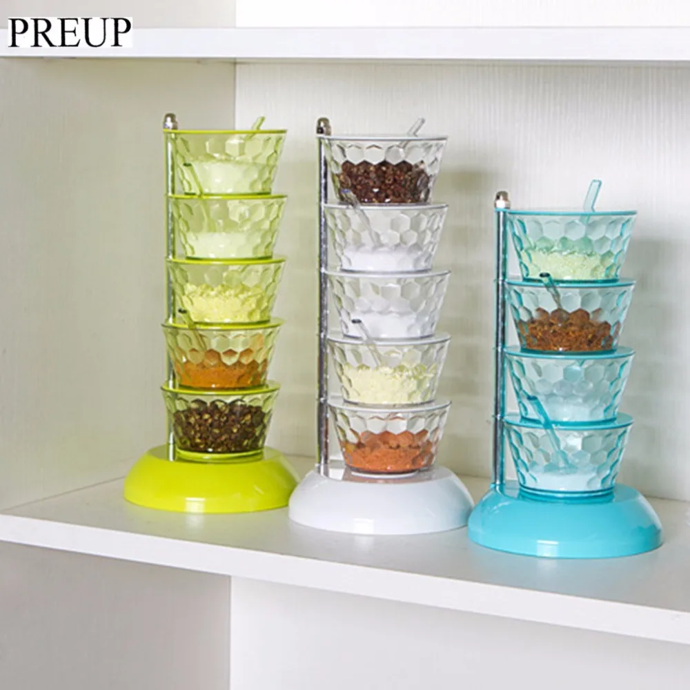 PREUP 2 Size Crystal Spices Storage Seasoning Box Fashion Multi-Layer 360 Degrees Can Be Rotated Kitchen Tool with Spoon
PREUP 2 Size Crystal Spices Storage Seasoning Box Fashion Multi-Layer 360 Degrees Can Be Rotated Kitchen Tool with Spoon