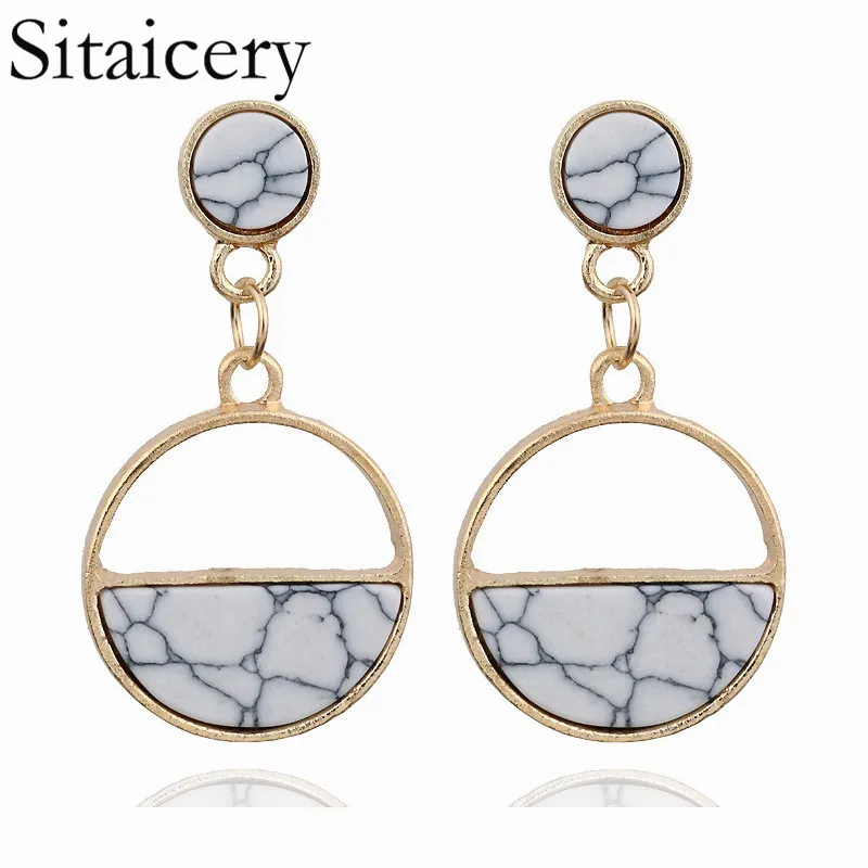 Sitaicery Handmade Fashion Simple Geometric Circular Marble Long Earrings Popular Women Earrings Fashion Jewelry Christmas Gift
Sitaicery Handmade Fashion Simple Geometric Circular Marble Long Earrings Popular Women Earrings Fashion Jewelry Christmas Gift