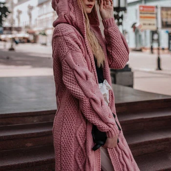 Cardigan Sweater Women Long Hooded Coat Crop Top Winter Korean Casual Twist Knitwear Thicken Warm Mujer Sweaters Oversize 5XL 
Cardigan Sweater Women Long Hooded Coat Crop Top Winter Korean Casual Twist Knitwear Thicken Warm Mujer Sweaters Oversize 5XL