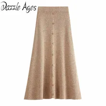 Dazzle Ages Autumn Winter Women Fashion Knitted Midi Long Skirt High Waist Solid Warm Single Breasted Casual Slim Female Clothes
Dazzle Ages Autumn Winter Women Fashion Knitted Midi Long Skirt High Waist Solid Warm Single Breasted Casual Slim Female Clothes