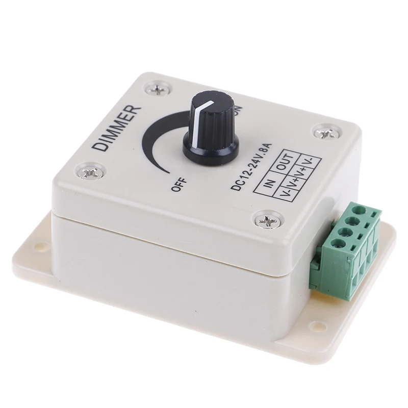 12-24V 8A Adjustable Brightness LED Dimmer Switch Lamp Strip Driver Single Color Light Power Supply Controller
12-24V 8A Adjustable Brightness LED Dimmer Switch Lamp Strip Driver Single Color Light Power Supply Controller