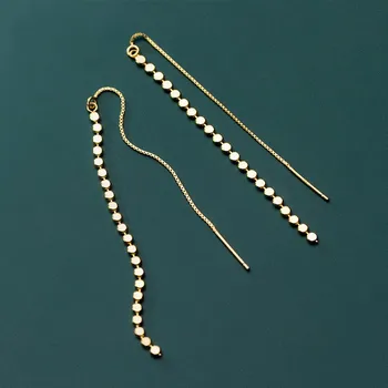 925 Sterling Silver Geometric Ear Threader Korean Gold Color Plated Long Chain Hanging Dangle Drop Earrings Jewelry for Women
925 Sterling Silver Geometric Ear Threader Korean Gold Color Plated Long Chain Hanging Dangle Drop Earrings Jewelry for Women