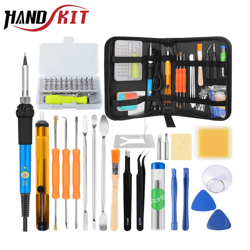 110/220V 60W Soldering Iron Kit Desoldering Pump Electric Soldering Iron Screwdriver Tips Desoldering Pump Solder Wire Kit
110/220V 60W Soldering Iron Kit Desoldering Pump Electric Soldering Iron Screwdriver Tips Desoldering Pump Solder Wire Kit