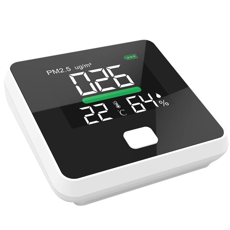PM2.5 Air Quality Monitor Digital Gas Analyzer Sensor Air Detector Household LED Display Temperature and Humidity Test Equipment
PM2.5 Air Quality Monitor Digital Gas Analyzer Sensor Air Detector Household LED Display Temperature and Humidity Test Equipment