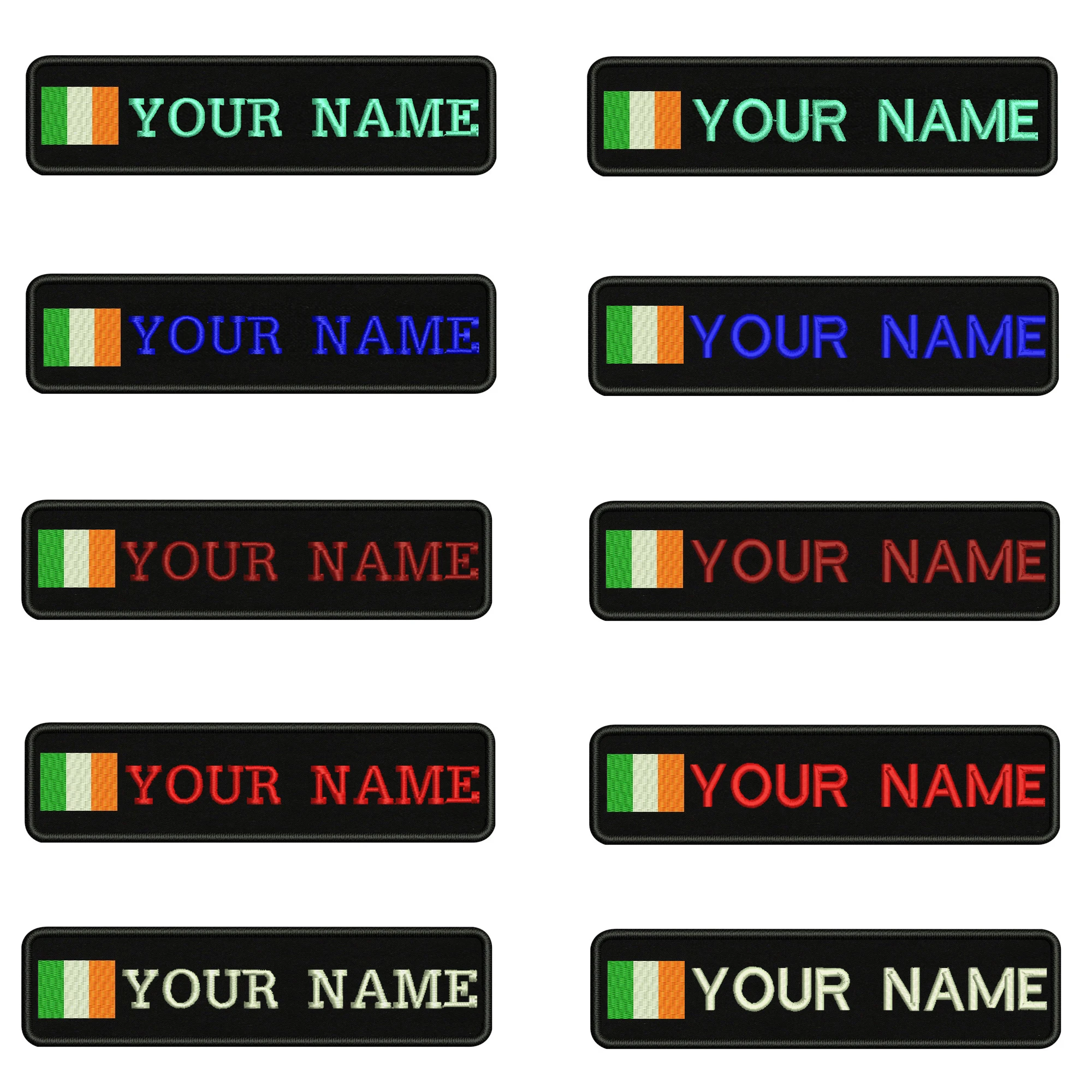 Embroidery Custom Ireland Name Or Text Patch 10cm*2.5cm badge Iron On Or Sew On Backing For Clothes Pants Backpack Hat
Embroidery Custom Ireland Name Or Text Patch 10cm*2.5cm badge Iron On Or Sew On Backing For Clothes Pants Backpack Hat