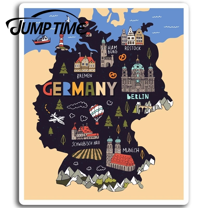 СКАЧОК времени Германия карта виниловые наклейки Берлин ЕС наклейка на ноутбук