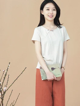CYNTHIA 2020 Summer Women Cotton T-Shirts Female Vintage Short-sleeve O-neck Tees Chinese-style Straight Shirts
CYNTHIA 2020 Summer Women Cotton T-Shirts Female Vintage Short-sleeve O-neck Tees Chinese-style Straight Shirts