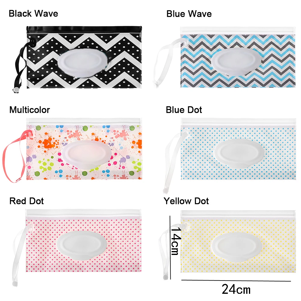Generic 1Pc Wet Wipes Bag Portable Flip Cover SnapStrap Cosmetic Pouch