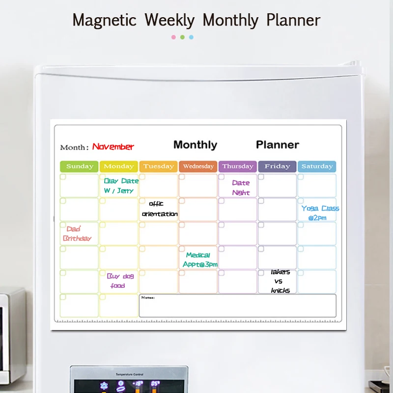 Magnetic Weekly&Monthly Planner Dry Erase Board for Calendar Fridge Sticker Writing Teaching Message Memo Soft Magnet Door Board
Magnetic Weekly&Monthly Planner Dry Erase Board for Calendar Fridge Sticker Writing Teaching Message Memo Soft Magnet Door Board