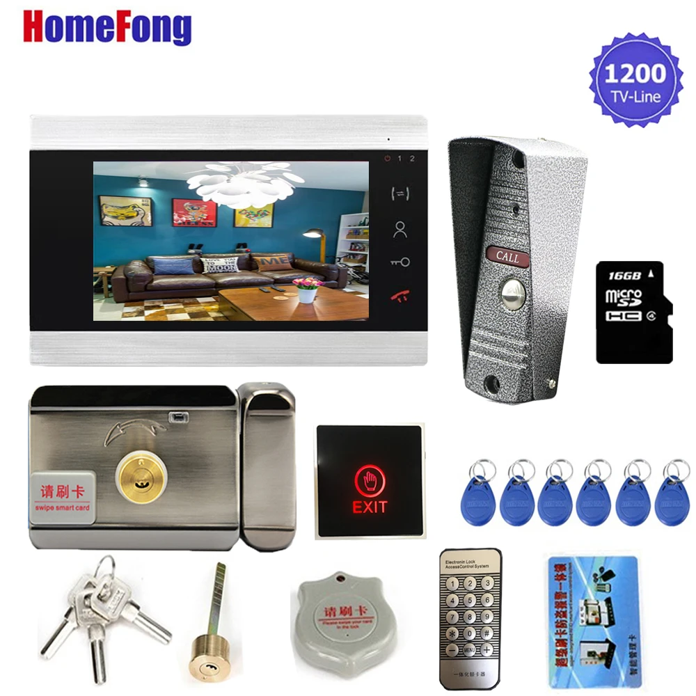 Homefong 7 Inch Video Door Phone With Lock Video Door Phone Doorbell Intercom Camera Waterproof With Exit Button Unlock Record
Homefong 7 Inch Video Door Phone With Lock Video Door Phone Doorbell Intercom Camera Waterproof With Exit Button Unlock Record
