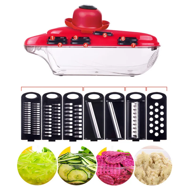 Multifunctional Improved 7 Blades Mandolin Slicer Plastic Manual Vegetable Cutter Slicer Salad Maker Slicer Kitchen Gadget Tools
Multifunctional Improved 7 Blades Mandolin Slicer Plastic Manual Vegetable Cutter Slicer Salad Maker Slicer Kitchen Gadget Tools