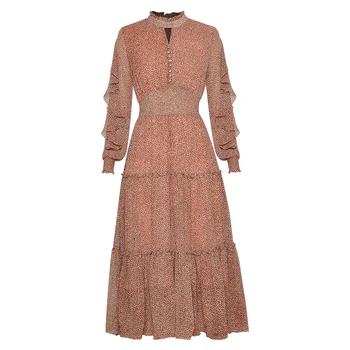 Red RoosaRosee Designer Women new autumn fashion stand collar elastic waist print elegant dress
Red RoosaRosee Designer Women new autumn fashion stand collar elastic waist print elegant dress