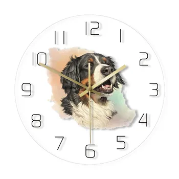 Happy Bernese Mountain Dog Acrylic Transparent Wall Clock Watercolor Painting Smiling Puppy Wall Hanging Watch Pet Shop Decor
Happy Bernese Mountain Dog Acrylic Transparent Wall Clock Watercolor Painting Smiling Puppy Wall Hanging Watch Pet Shop Decor