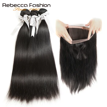 Rebecca 360 Lace Frontal With Bundle Brazilian Straight Hair 3 Bundles With 360 Frontal Closure Remy Human Hair Extensions
Rebecca 360 Lace Frontal With Bundle Brazilian Straight Hair 3 Bundles With 360 Frontal Closure Remy Human Hair Extensions