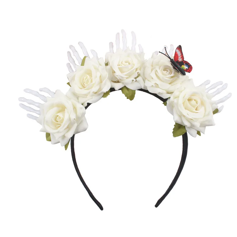 Simulation Rose Flower Skull Hand Butterfly Headband Dance Party Christmas Accessories Prop Girl Birthday Wedding Cosplay
Simulation Rose Flower Skull Hand Butterfly Headband Dance Party Christmas Accessories Prop Girl Birthday Wedding Cosplay