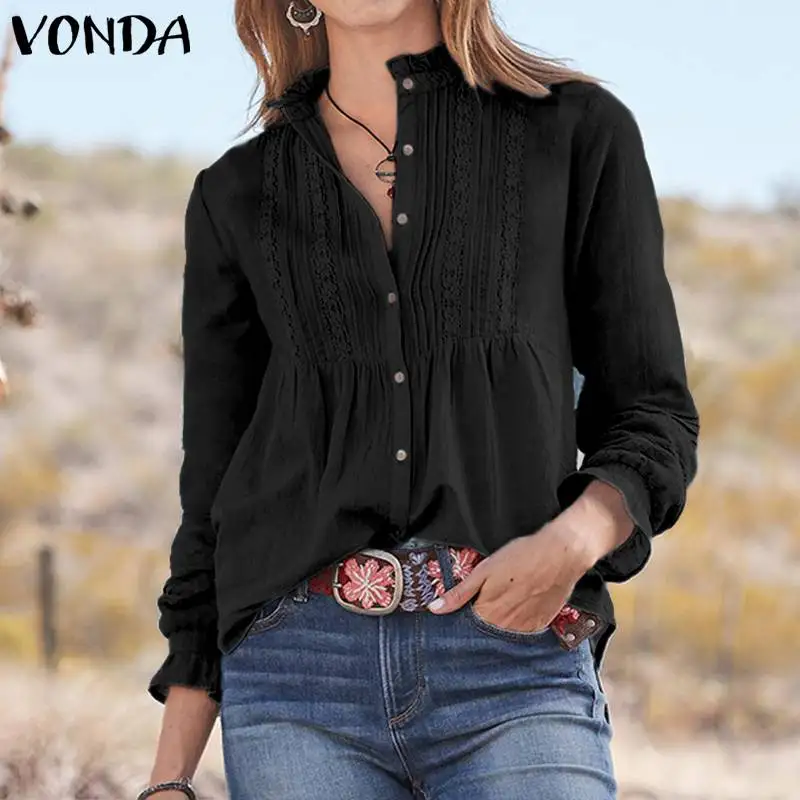 Plus Size Women Blouse And Tops VONDA 2020 Casual Crochet Buttons Long Sleeve Shirts Office Ladies Bohemian Tops Party Blusas
Plus Size Women Blouse And Tops VONDA 2020 Casual Crochet Buttons Long Sleeve Shirts Office Ladies Bohemian Tops Party Blusas
