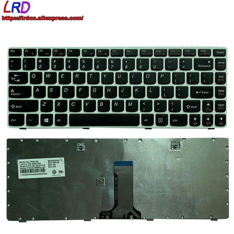 US English Keyboard for Lenovo G400 G410 G405 G480 G485 Z480 Z485 Z380 B480 B485 Laptop 25207934 25207724 25207514
US English Keyboard for Lenovo G400 G410 G405 G480 G485 Z480 Z485 Z380 B480 B485 Laptop 25207934 25207724 25207514