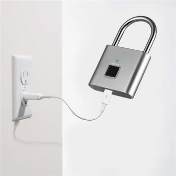 Black/Silver Fingerprint Keyless USB Rechargeable Door Lock Fingerprint Smart Zinc Alloy Padlock Quick Unlock Waterproof Chip
Black/Silver Fingerprint Keyless USB Rechargeable Door Lock Fingerprint Smart Zinc Alloy Padlock Quick Unlock Waterproof Chip